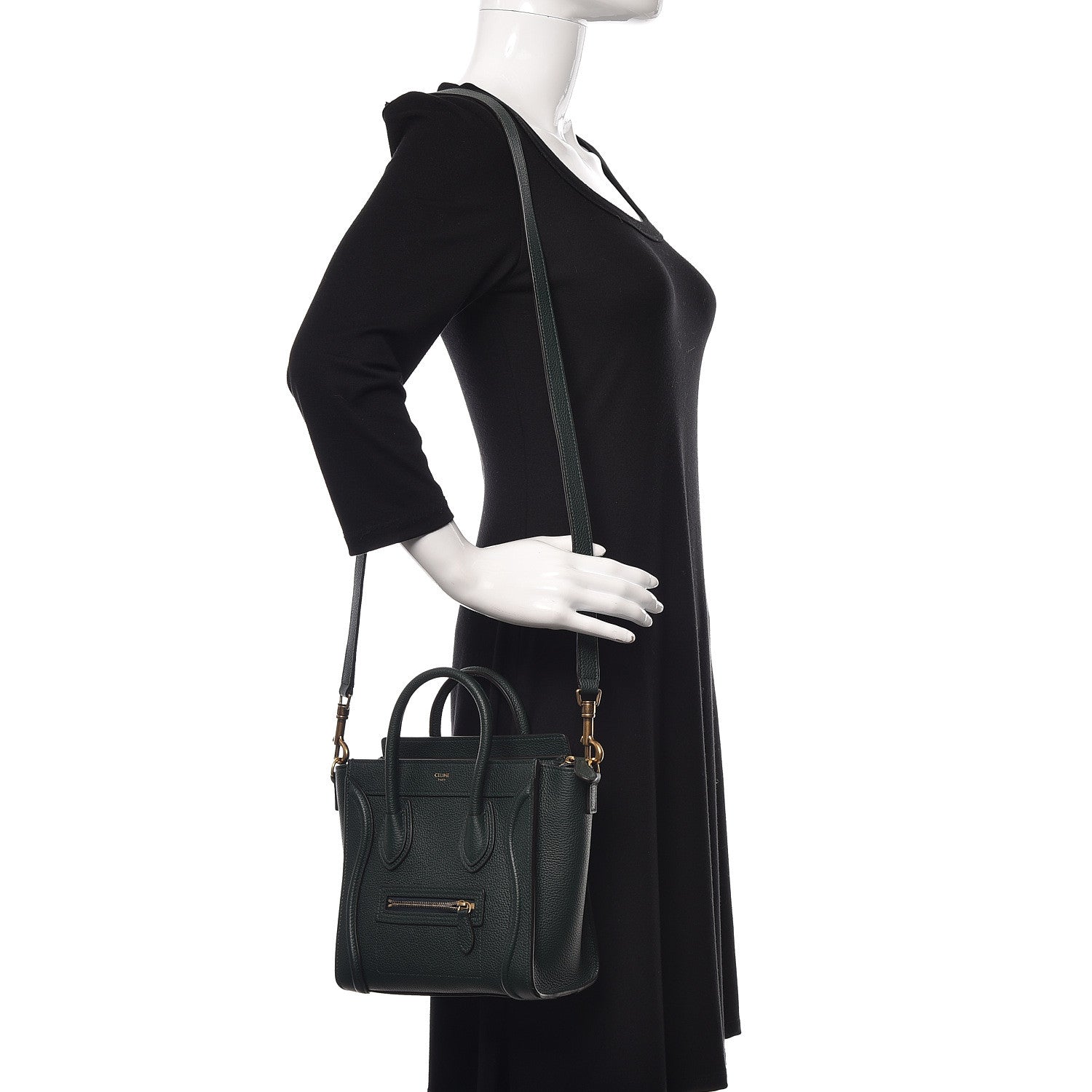 Celine Drummed Calfskin Nano Luggage Amazone 2 of 10