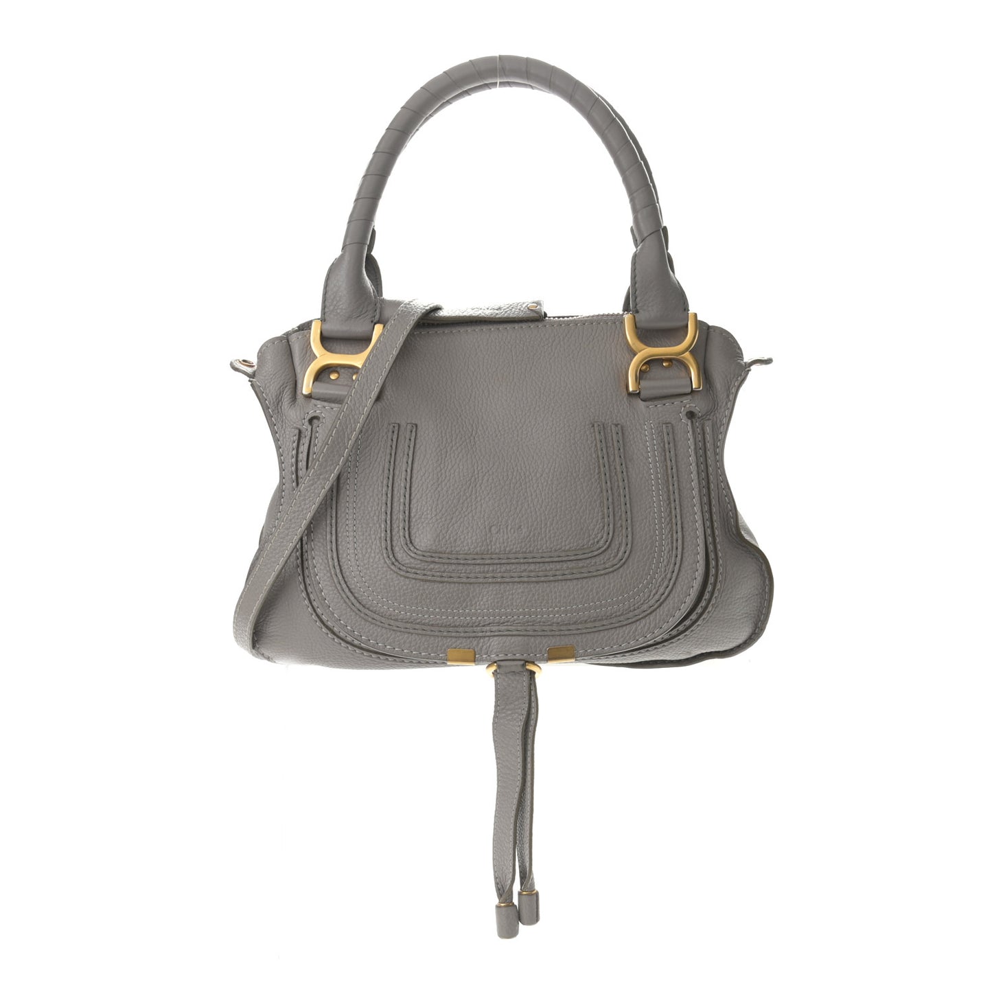 Calfskin Small Marcie Satchel Cashmere Grey