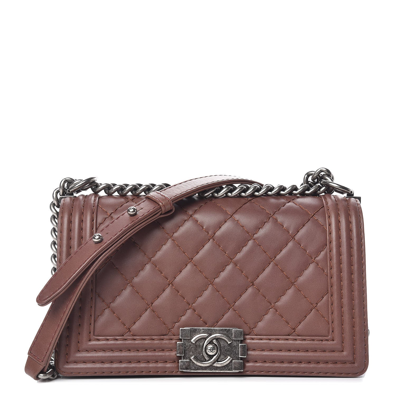 Chanel Calfskin Stitched Medium Boy Flap Brown 1 of 10