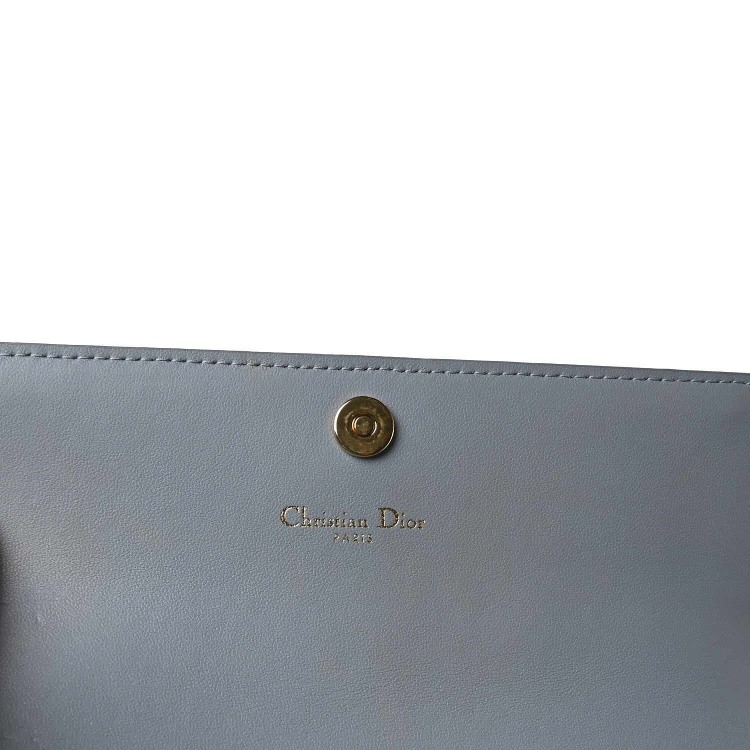 Christian Dior Supple Calfskin Cannage Caro Wallet Blue 6 of 7