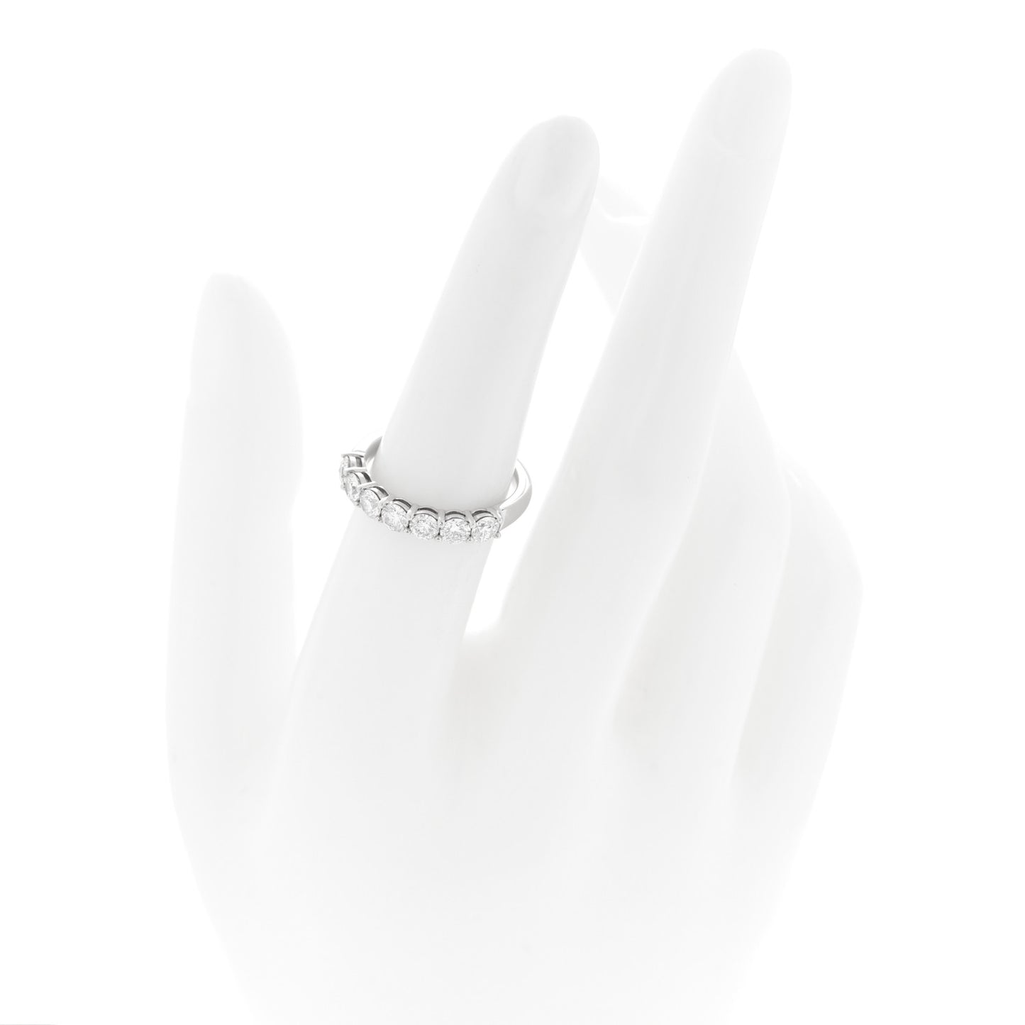 Platinum Diamond 3.5mm Embrace Half Circle Band Ring 52 6