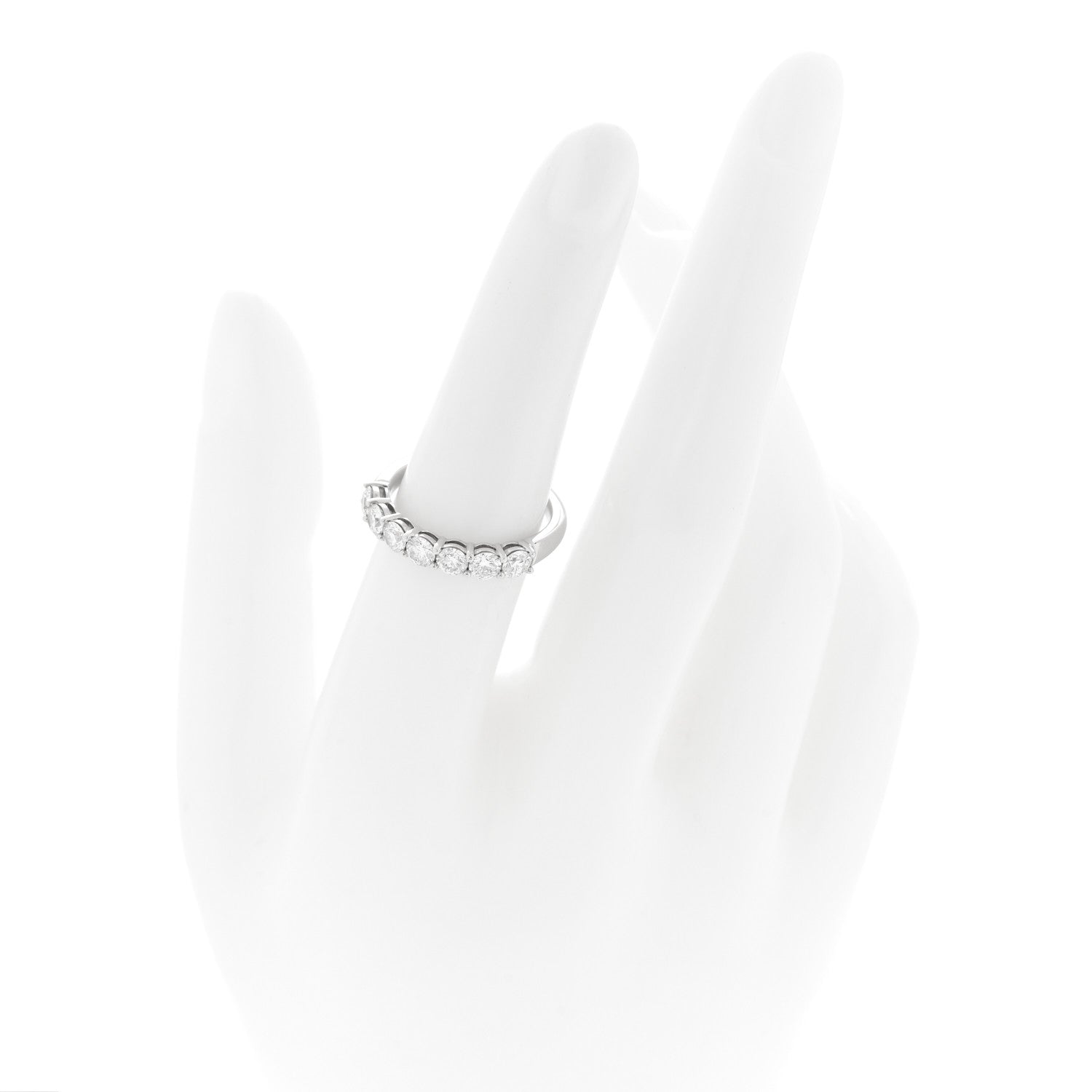 Tiffany Platinum Diamond 3.5mm Embrace Half Circle Band Ring 52 6 2 of 5