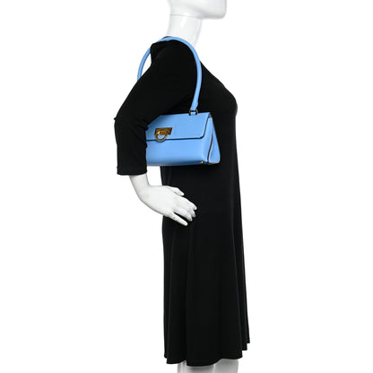 Salvatore Ferragamo Calfskin Trifolio Swing Top Handle Bag Blue 2 of 9