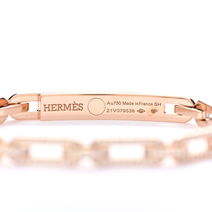 Hermes 18K Rose Gold Diamond Full Pave PM Kelly Chaine Bracelet SH 4 of 5