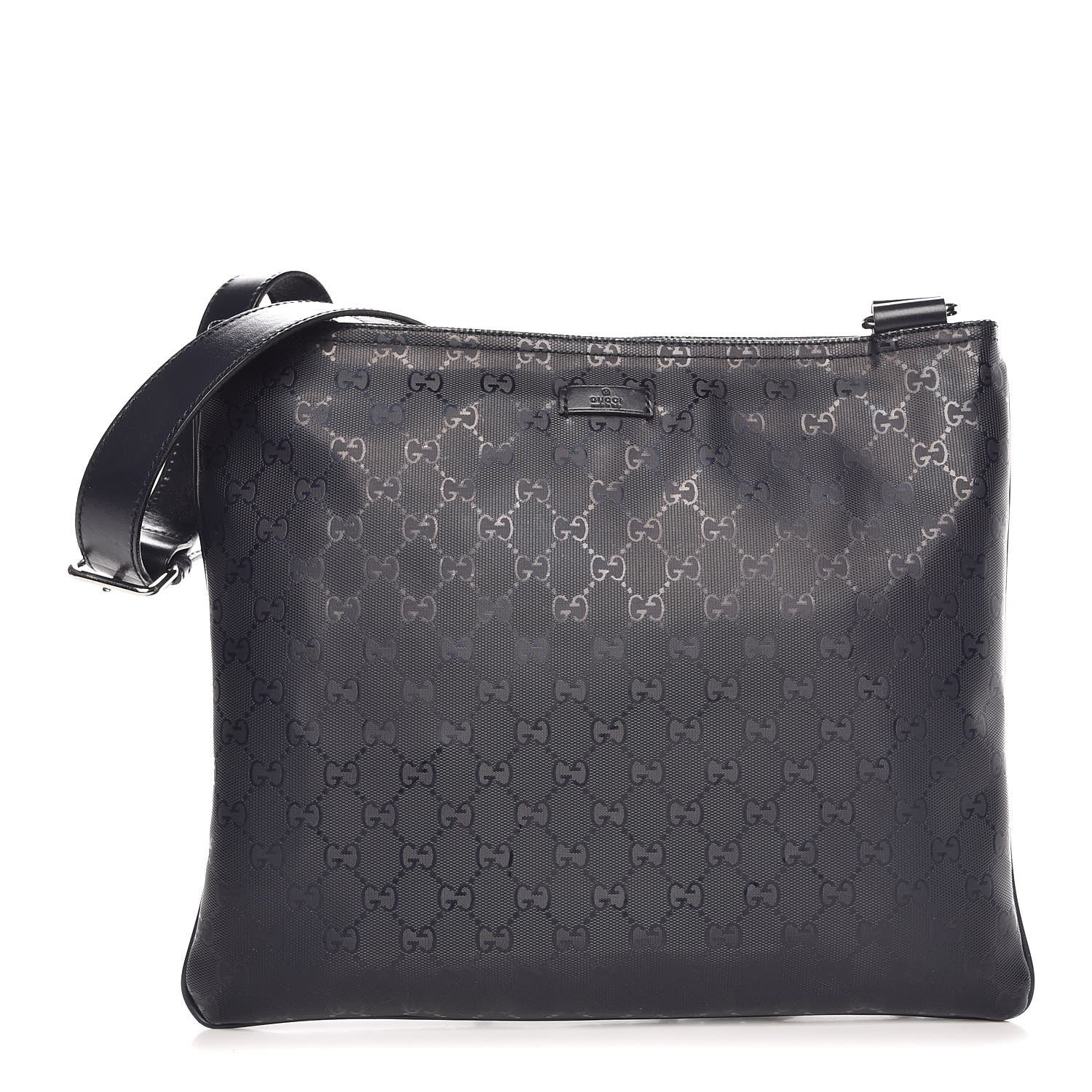 Gucci Imprime Monogram Medium Flat Messenger Bag Navy 1 of 7