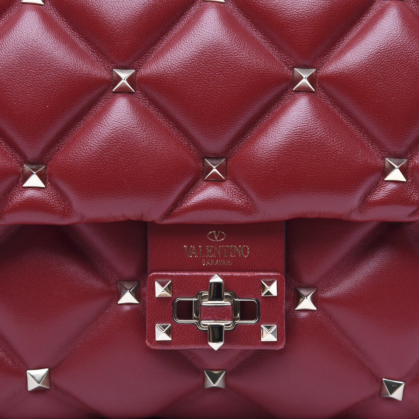 Nappa Medium Candystud Top Handle Bag Rosso Valentino