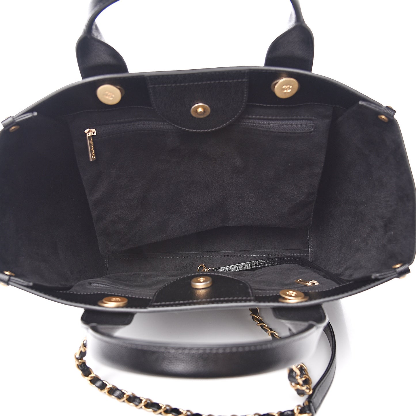 Caviar Small Studded Deauville Tote Black