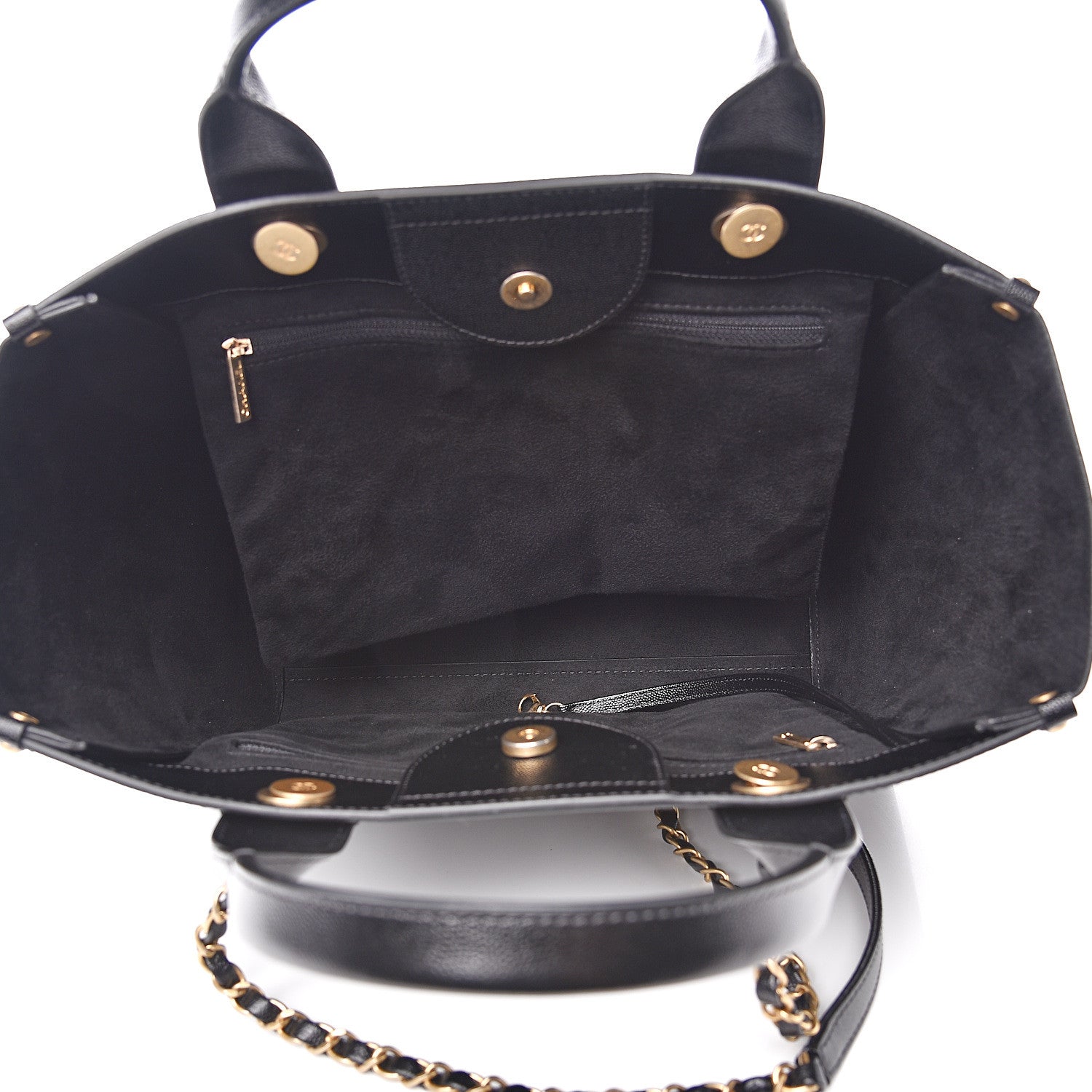 Chanel Caviar Small Studded Deauville Tote Black 4 of 8