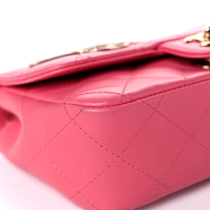 Chanel Lambskin Quilted Extra Mini V For Victory Flap Pink 8 of 18