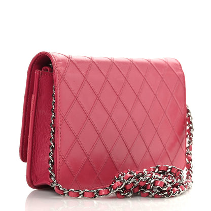Chanel Lambskin Diamond Stitched Wallet On Chain WOC Pink 3 of 12