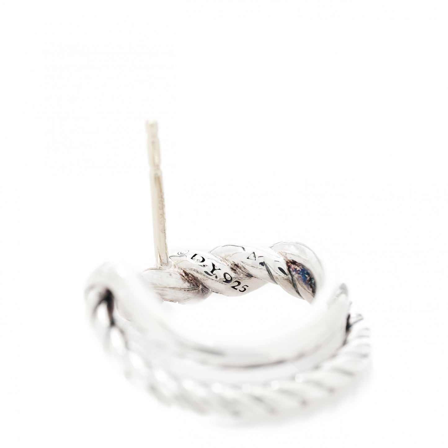 Sterling Silver Diamond Continuance Hoop Earrings