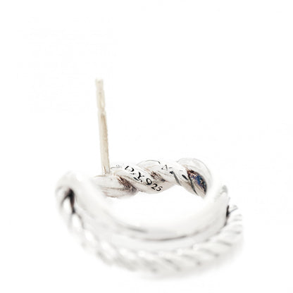 David Yurman Sterling Silver Diamond Continuance Hoop Earrings 4 of 4