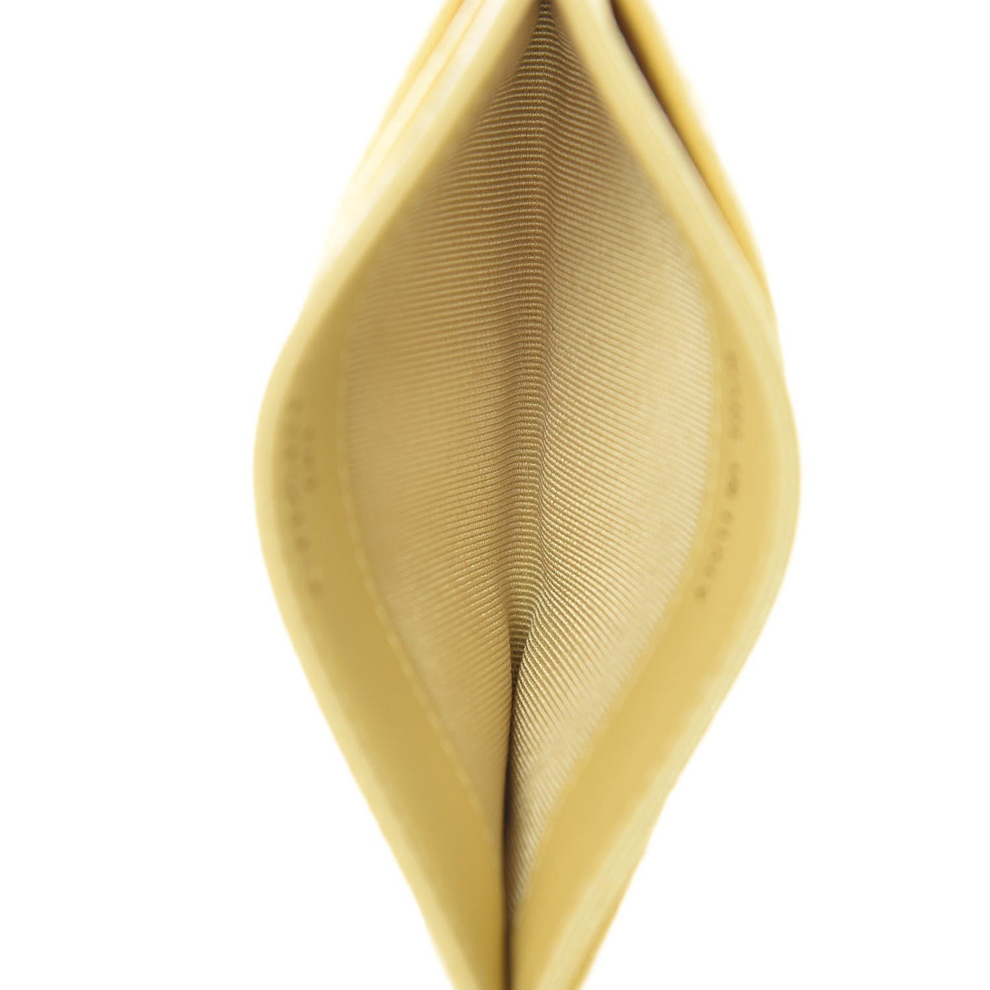 Iridescent Caviar Quilted Card Holder Yellow