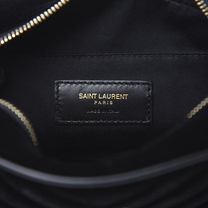 Saint Laurent Velour Matelasse Monogram Lou Belt Bag Black 6 of 9