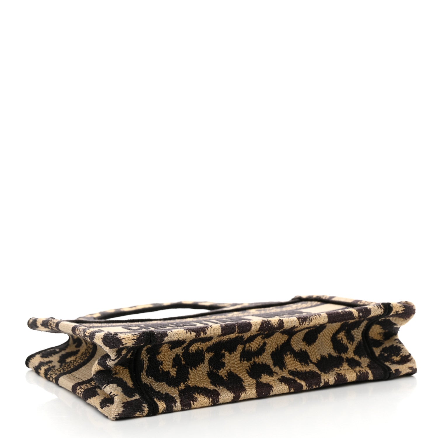 Christian Dior Canvas Mizza Embroidered Mini Leopard Book Tote Beige 4 of 12