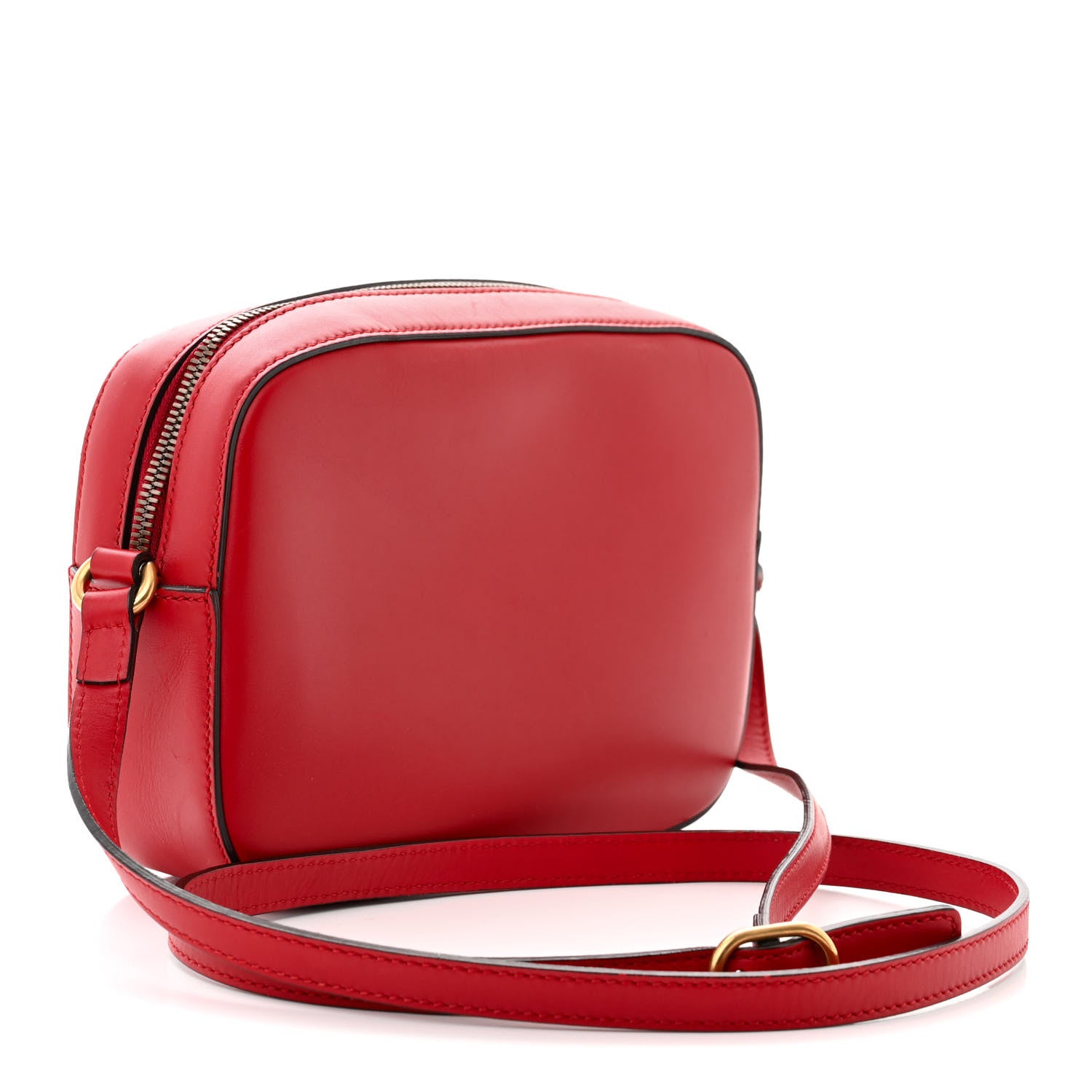 Gucci Calfskin Web Small Webby Bee Shoulder Bag Red 3 of 11