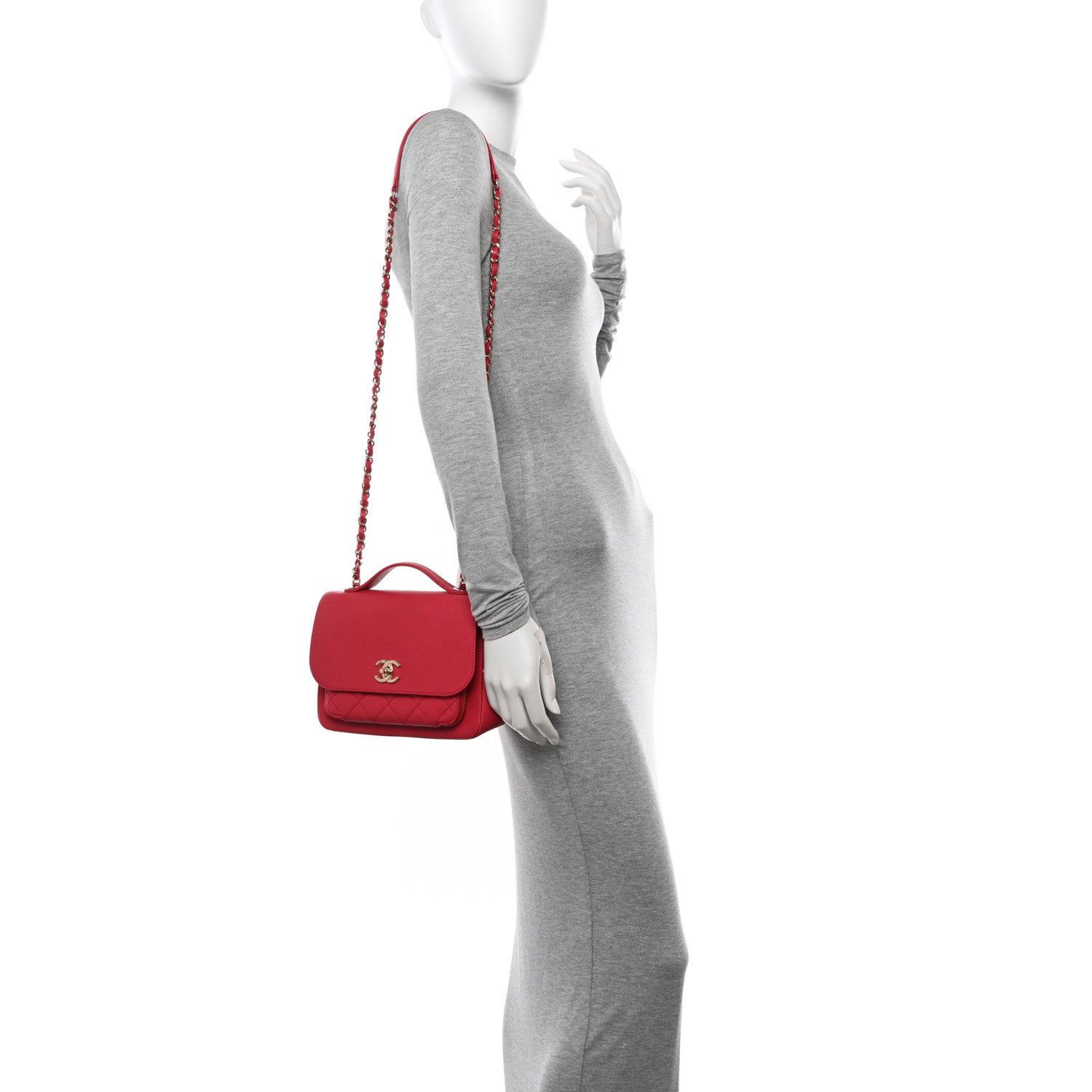 Chanel Caviar Quilted Medium Business Affinity Flap Red 3 of 11