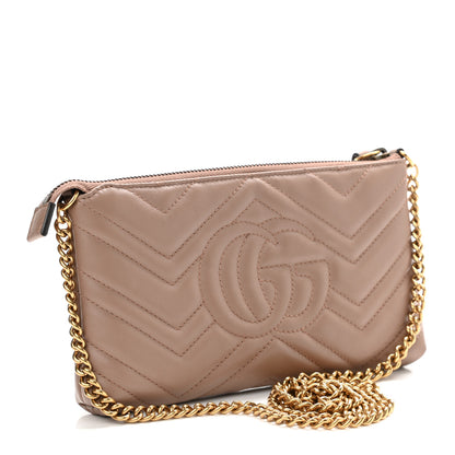 Gucci Calfskin Matelasse Mini GG Marmont Chain Bag Porcelain Rose 3 of 16