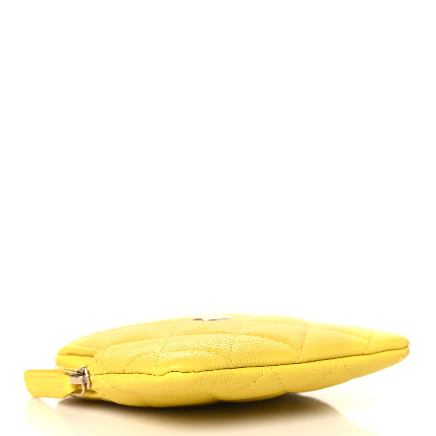 Chanel Caviar Quilted Zip Card Holder Wallet Yellow 4 of 8