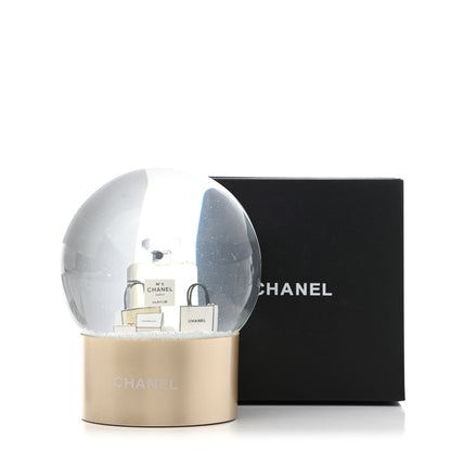 Chanel Glass N°5 Perfume Bottle Snow Globe Gold 7 of 7