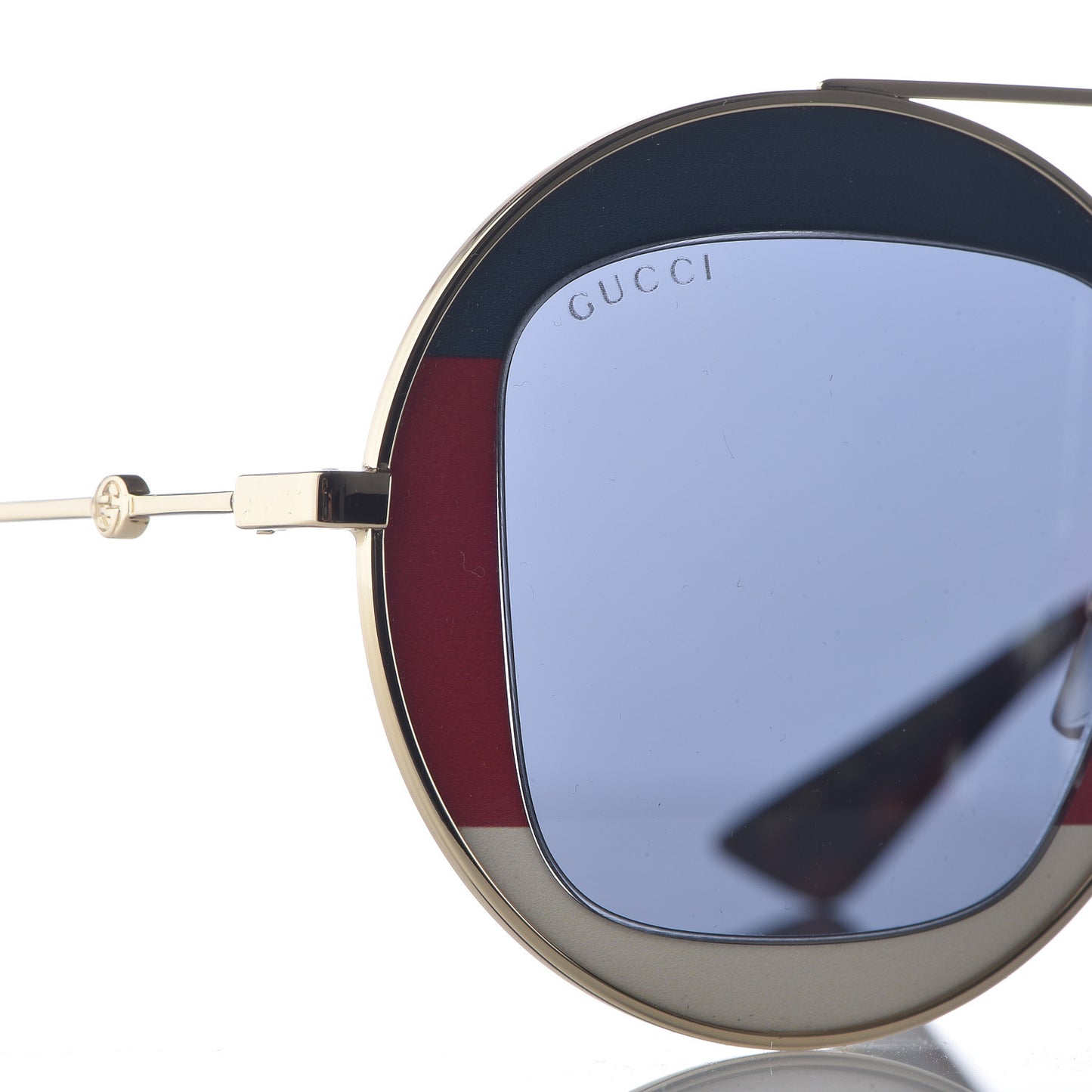 Round Frame Sylvie Web Sunglasses GG0105S Gold