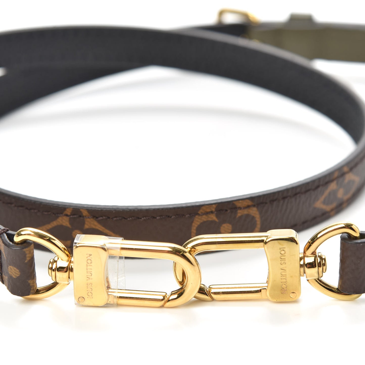 Calfskin Monogram Marignan Adjustable Shoulder Strap Black Kaki
