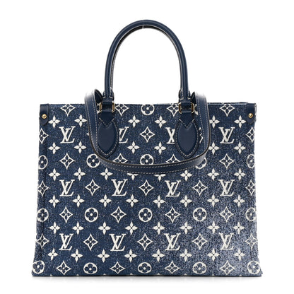 Louis Vuitton Monogram Jacquard Denim Onthego MM Bleu 1 of 10