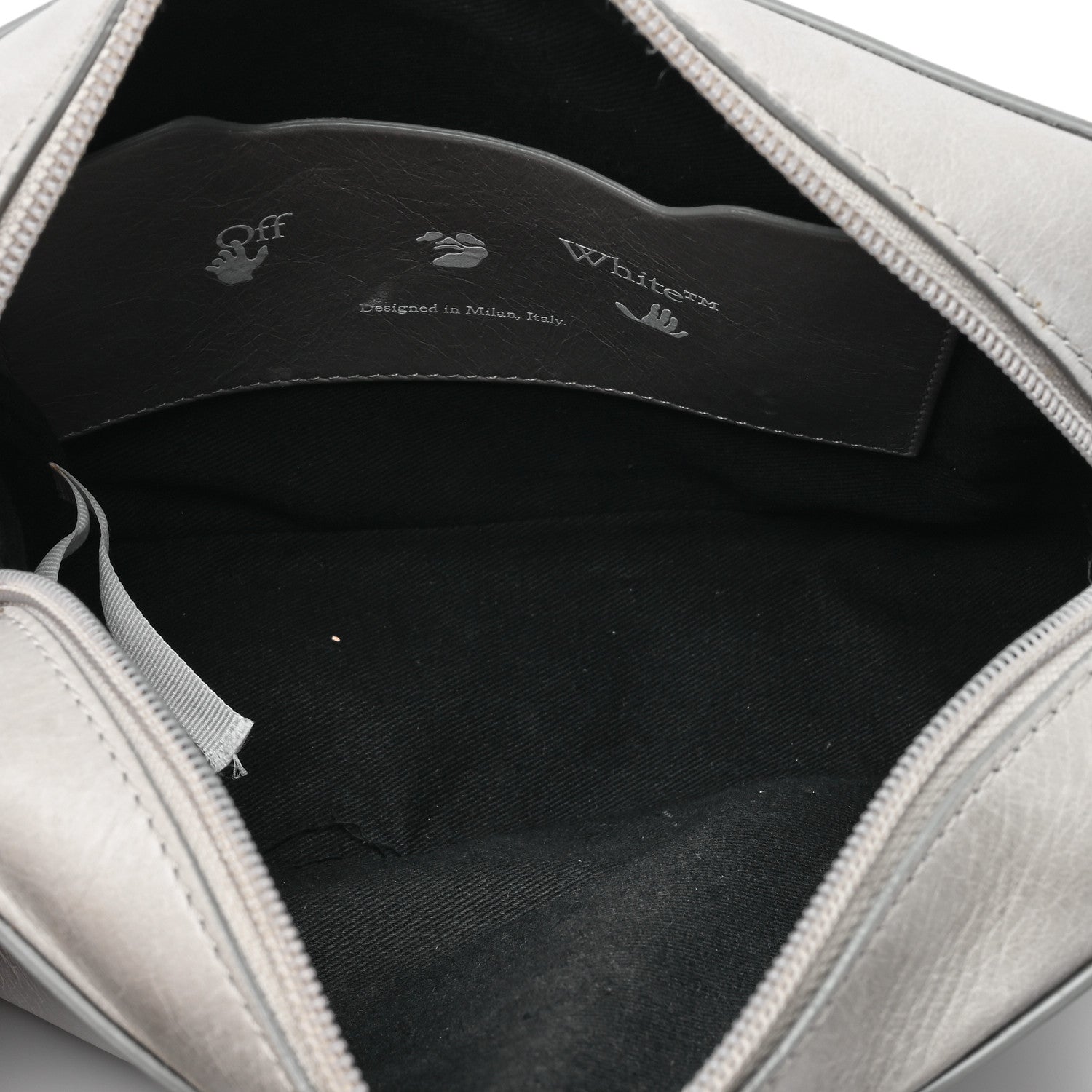 Off-White Calfskin Diag Binder Clip Camera Belt Bag Light Grey 5 of 9