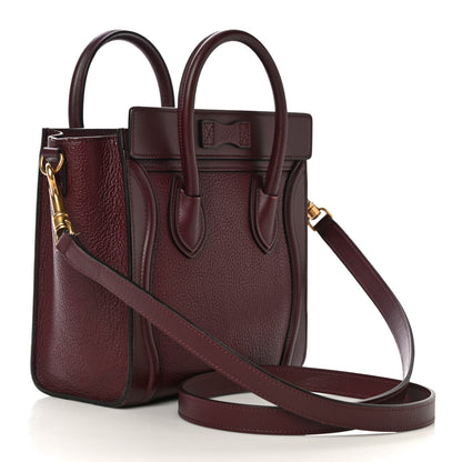Celine Goatskin Nano Luggage Burgundy 3 of 13