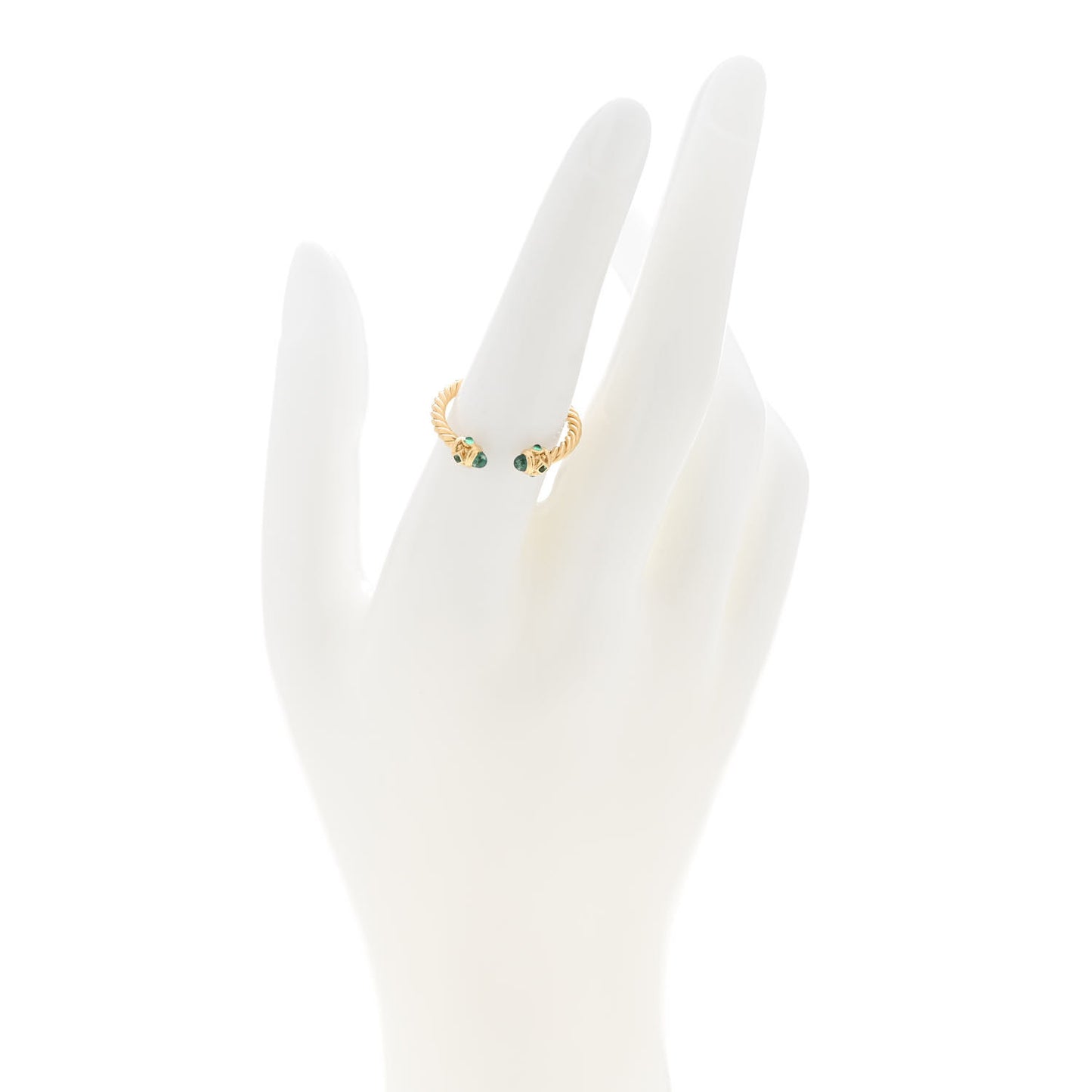 18K Yellow Gold Emerald Renaissance Ring 56 7.5