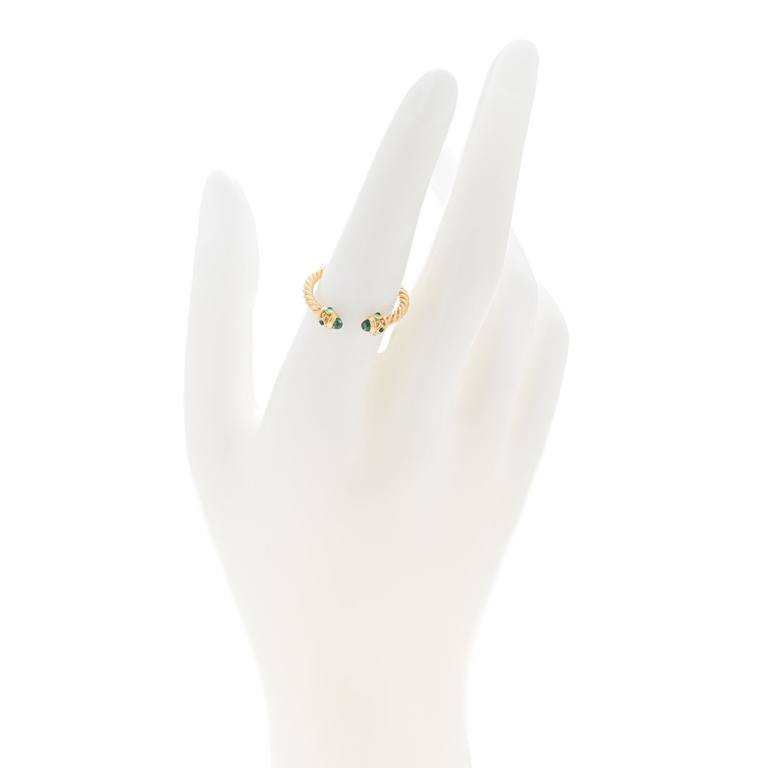 David Yurman 18K Yellow Gold Emerald Renaissance Ring 56 7.5 2 of 6