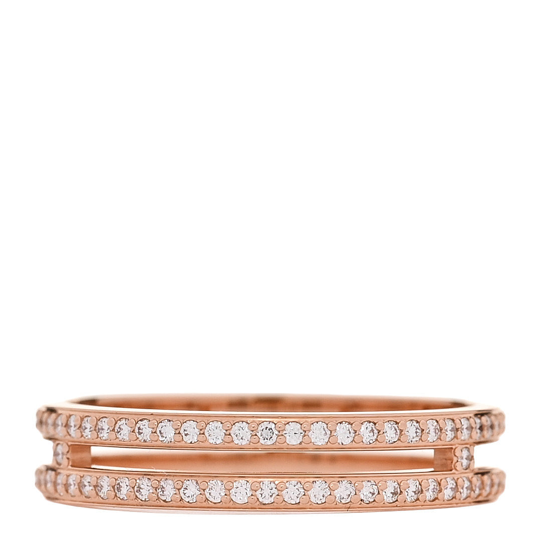 Hermes 18K Rose Gold Diamond Ariane Wedding Band Ring 50 5.25 3 of 5