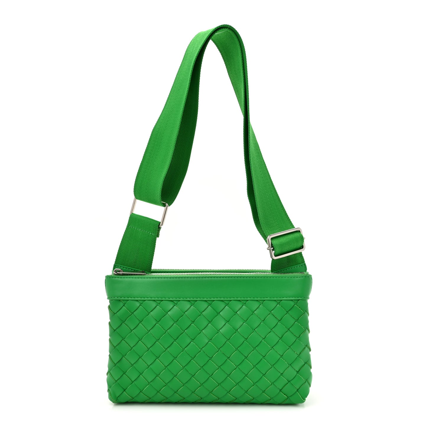 Nappa Intrecciato Duo Shoulder Bag Parakeet