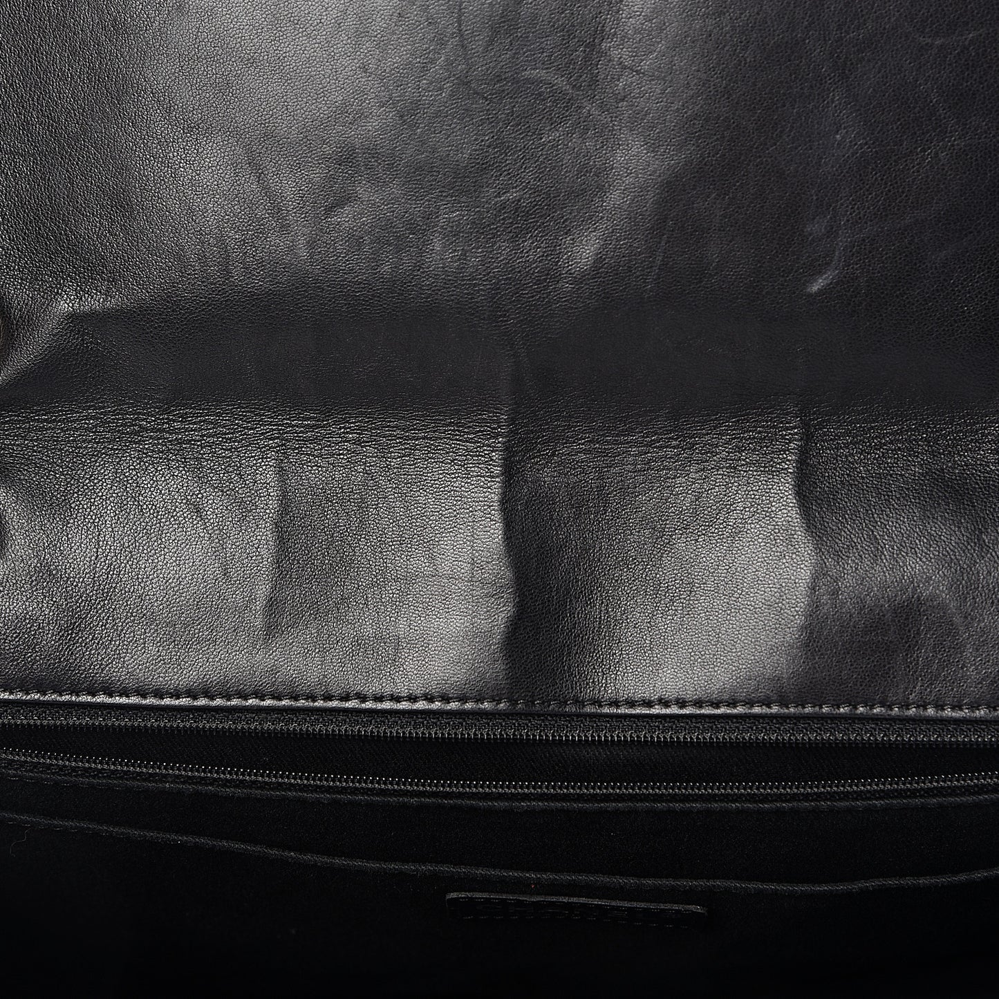 Vinyl Quilted In the Business Flap Bag Black