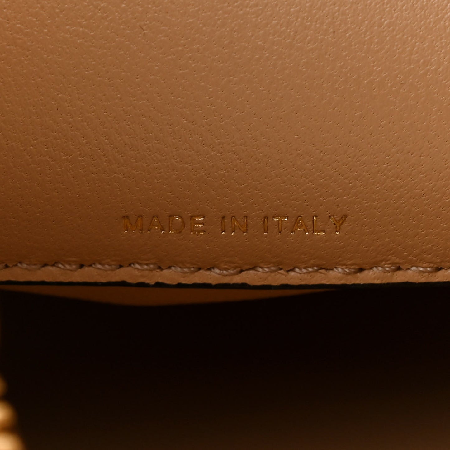 Grainy Calfskin Small Vlogo Moon Hobo Bag Cappuccino