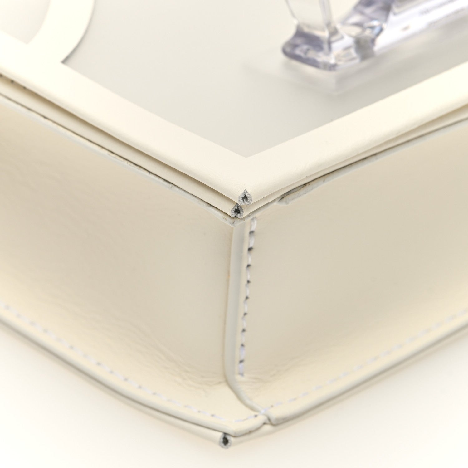 Alexander McQueen Calfskin Polyurethane Mini Jeweled Knuckle Satchel Clear White 8 of 9