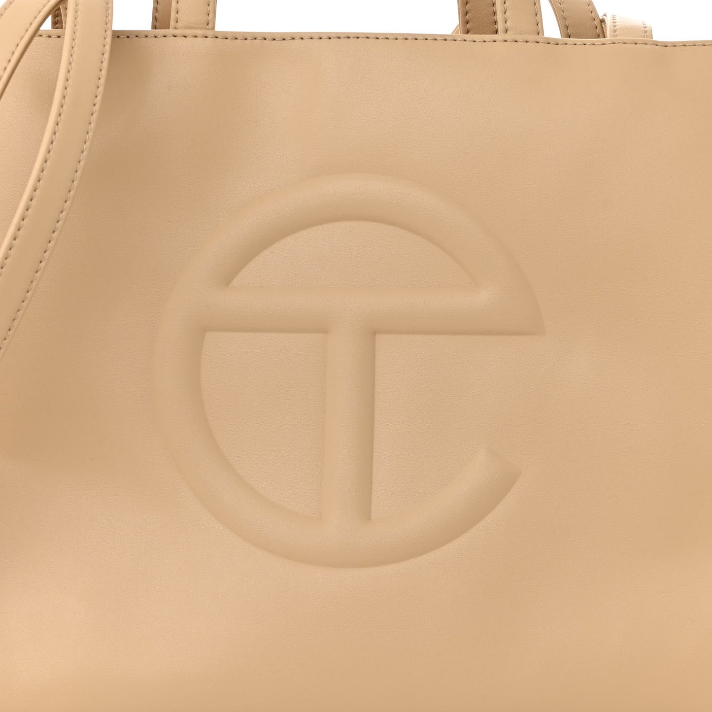 Vegan Leather Medium Shopping Bag Cream