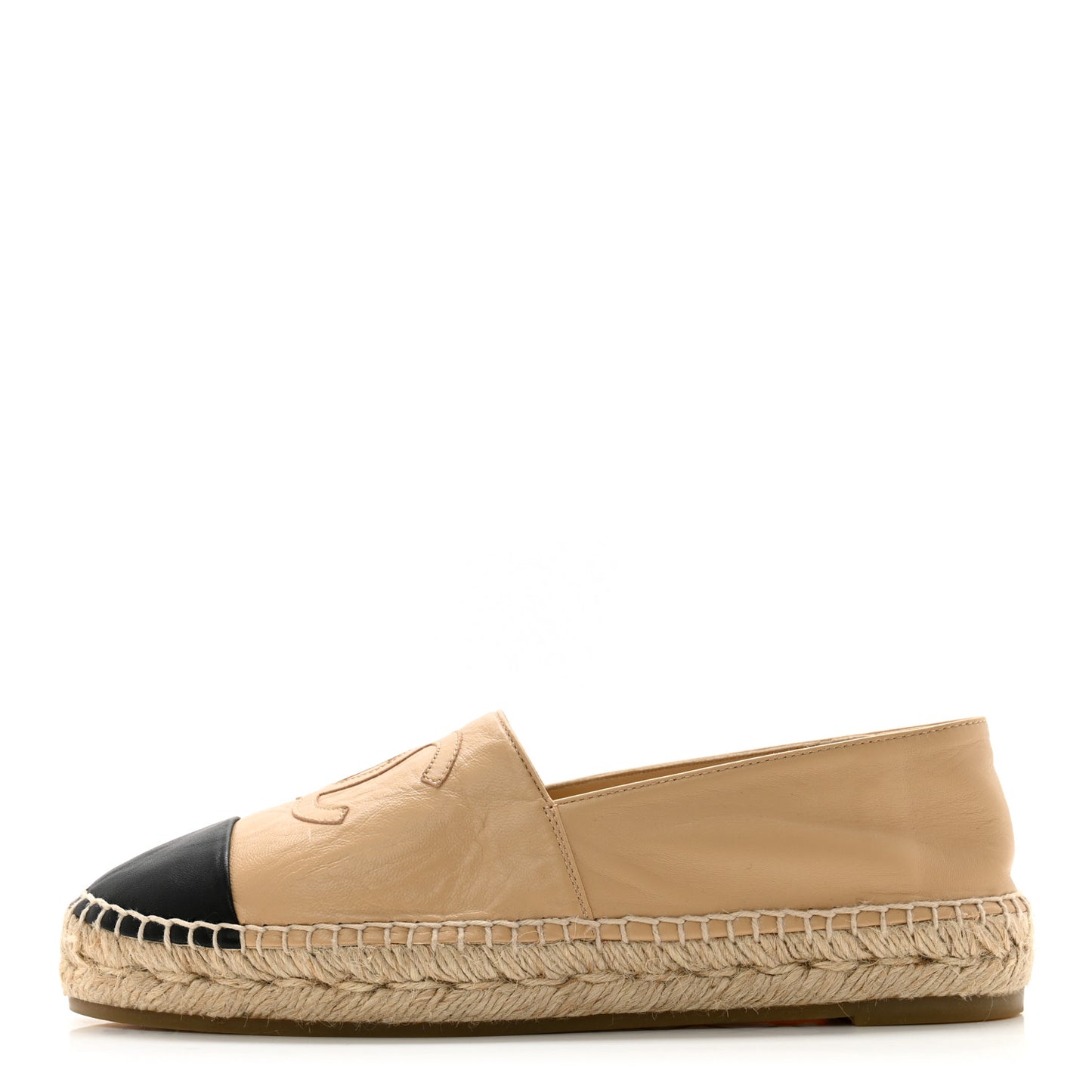 Lambskin CC Espadrilles 39 Beige Black