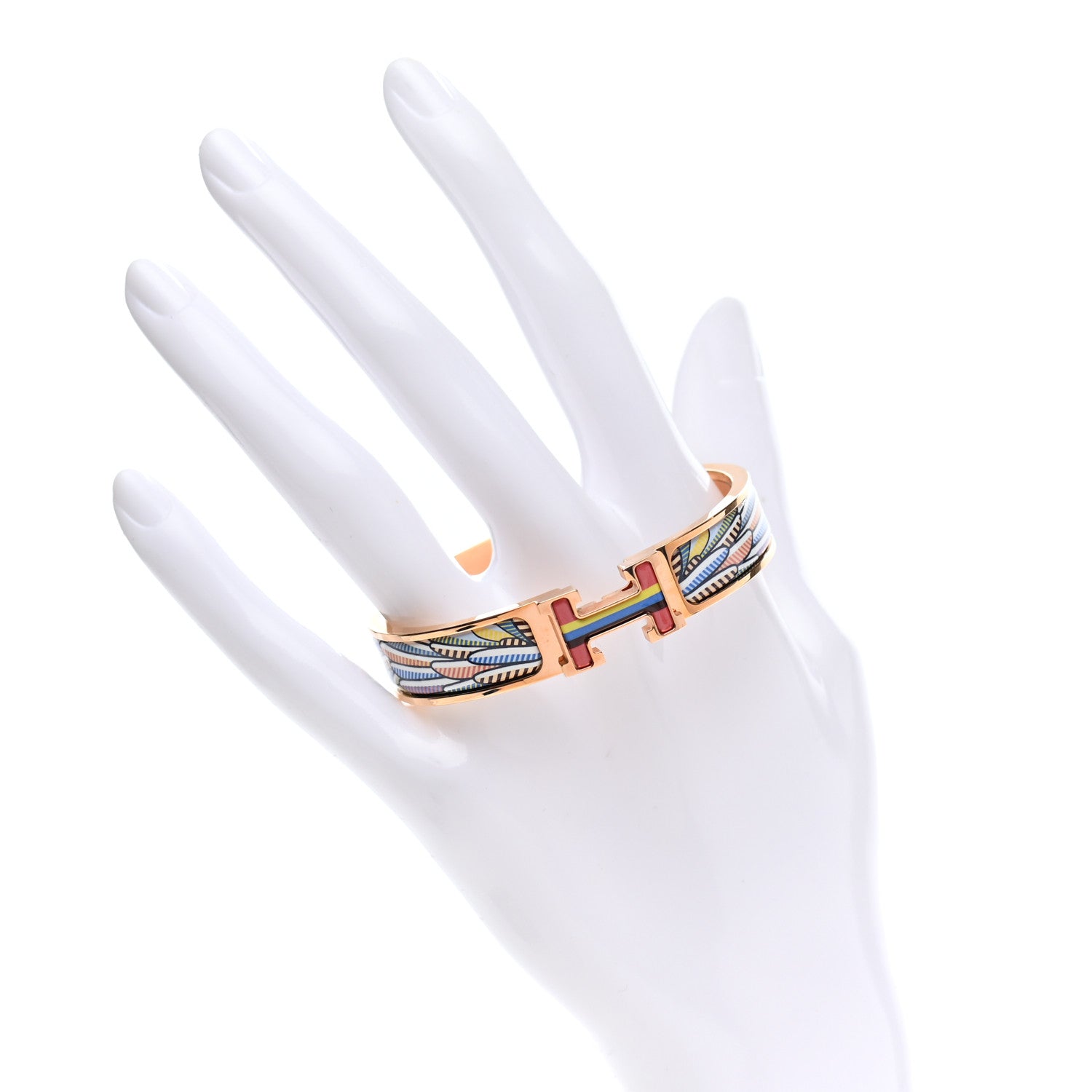 Hermes Enamel Printed Panoplie Equestre Clic Clac H Bracelet 2 of 4