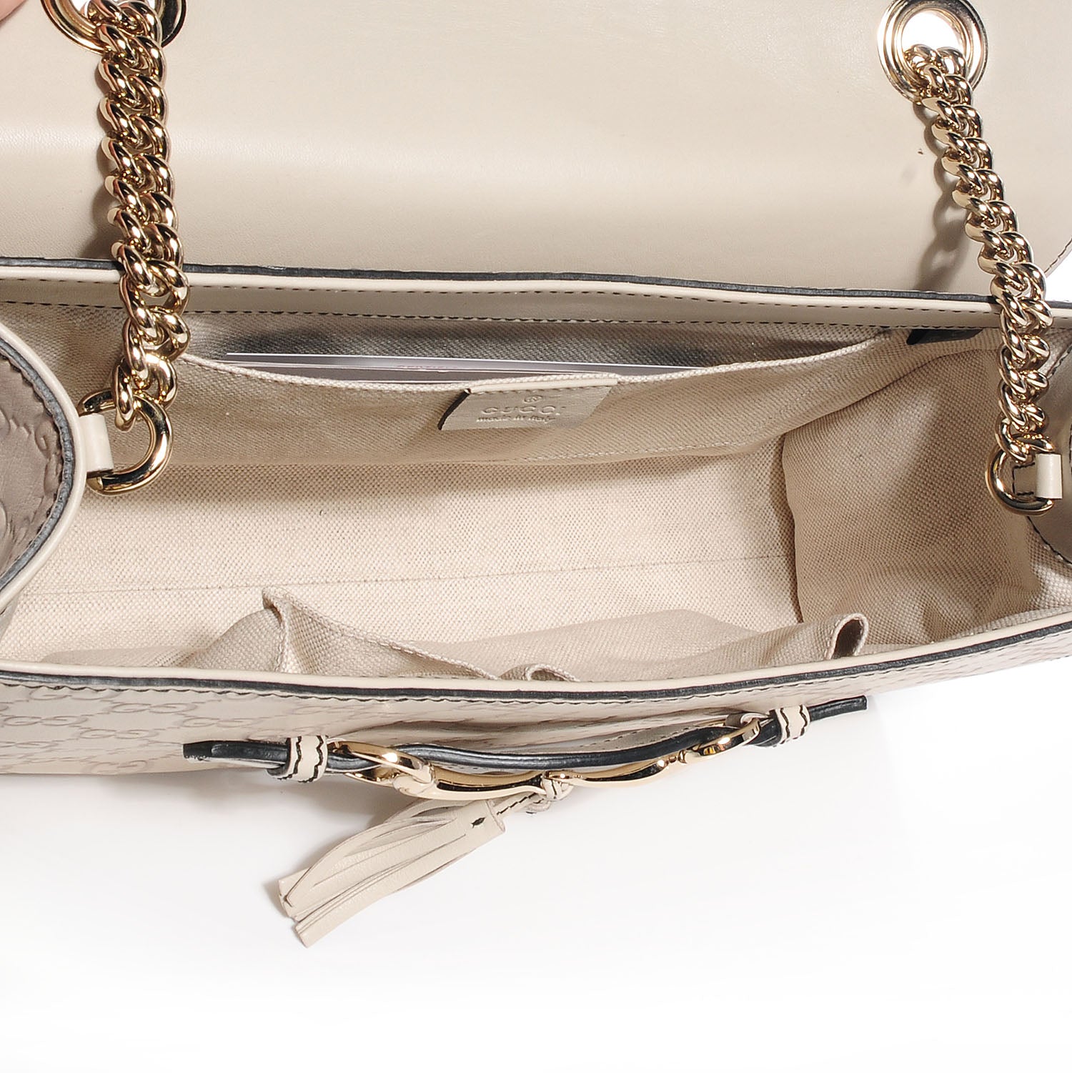 Gucci Guccissima Signature Medium Emily Chain Shoulder Bag Mystic White 5 of 7