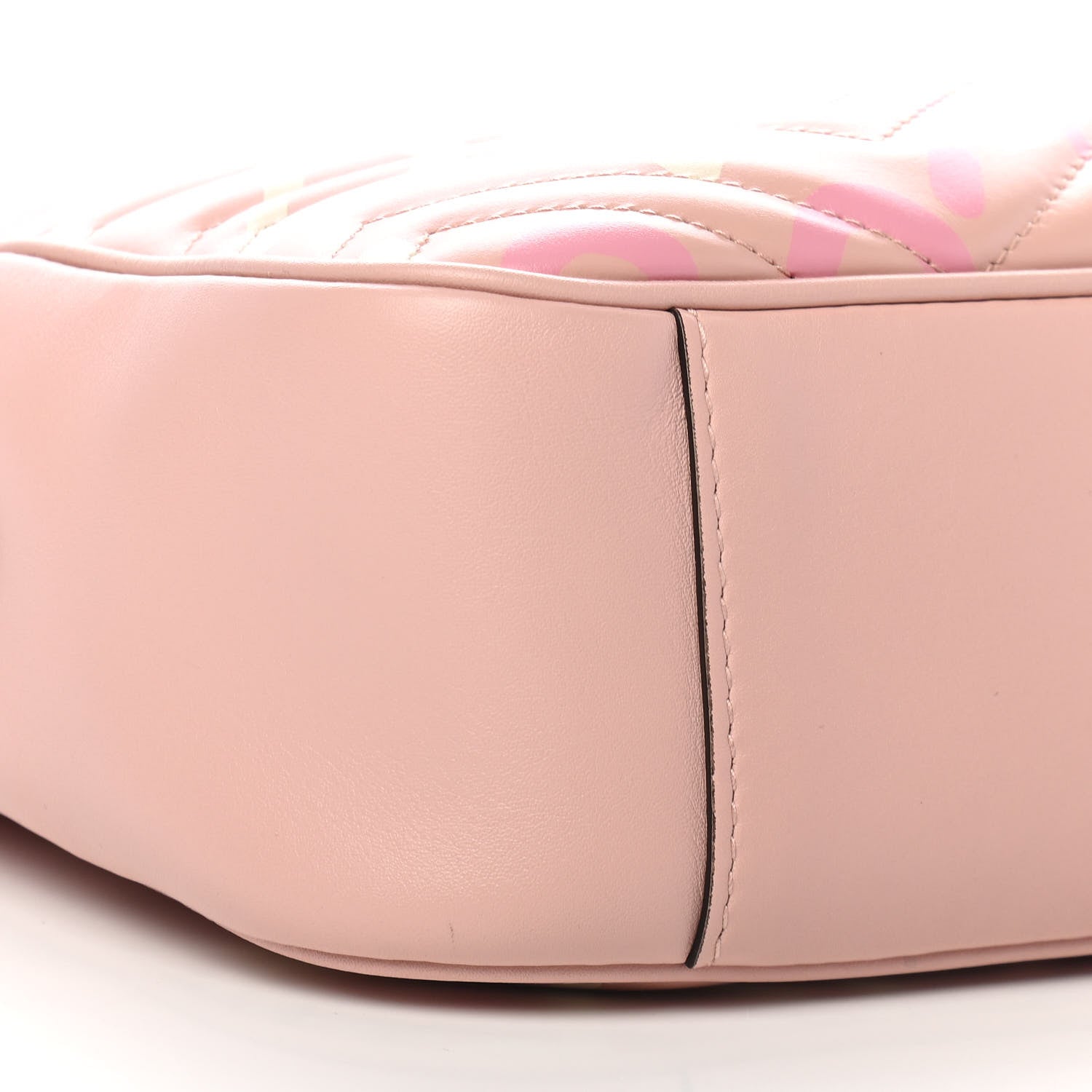 Gucci Calfskin Matelasse GucciGhost Medium GG Marmont Chain Shoulder Bag Perfect Pink Rosa Ivory 9 of 10