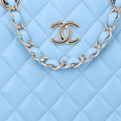 Chanel Caviar Quilted Mini Bucket Bag Blue 8 of 10