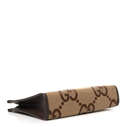 Gucci Monogram Jumbo GG Textured Dollar Calfskin Pouch Camel Ebony New Acero Camel Ebony New Acero 4 of 7