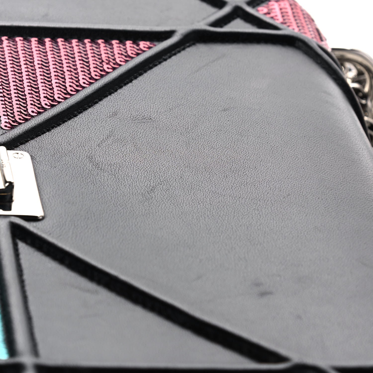 Christian Dior Lambskin Sequin Medium Diorama Flap Bag Black 10 of 12