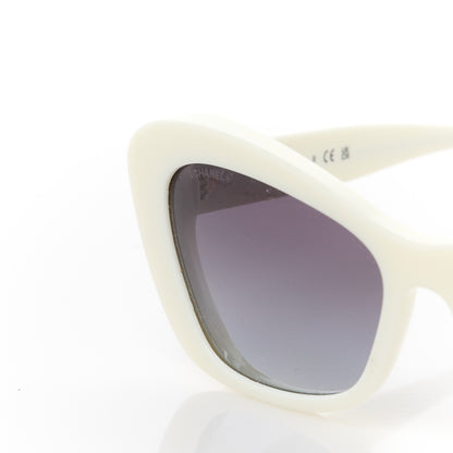 Chanel Acetate Pearl Cat Eye CC Sunglasses 5481-H White 7 of 8