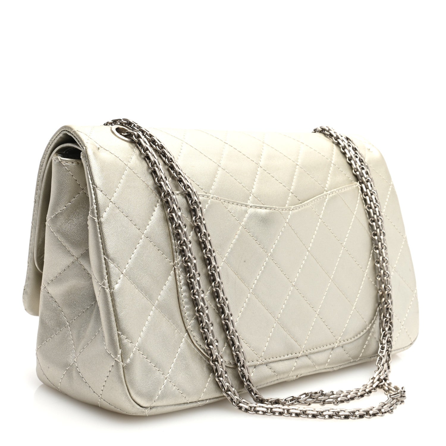 Chanel Metallic Lambskin Quilted 2.55 Reissue 227 Flap Silver 3 of 11