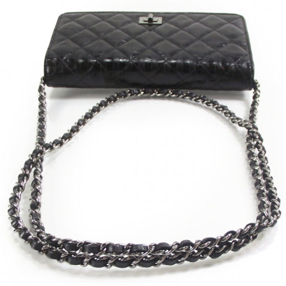 Striped Reissue Wallet On Chain Black