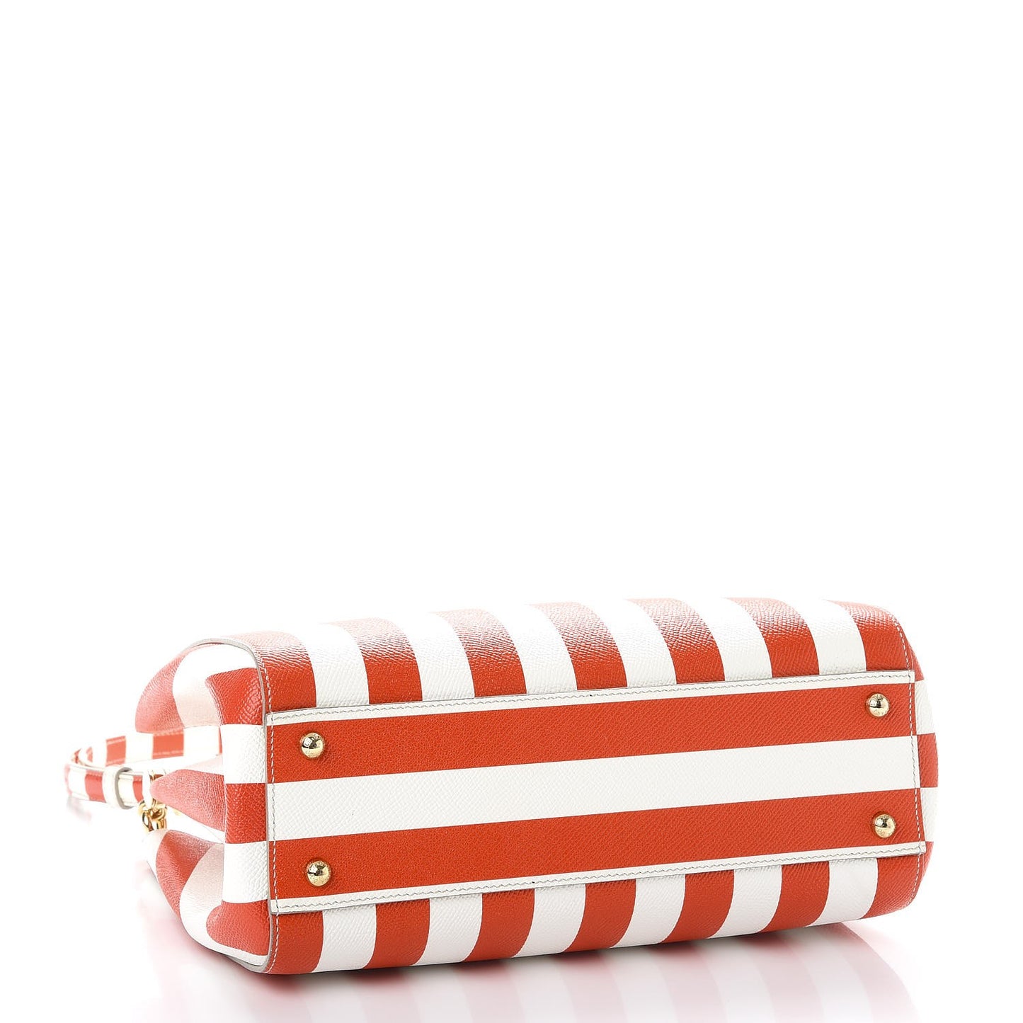 Dauphine Striped Top Handle Satchel Red White
