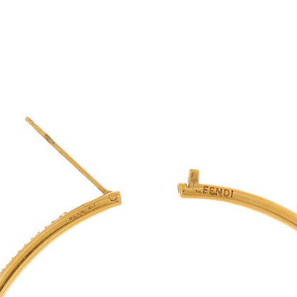 Fendi Metal Crystal Large F is Fendi Hoop Earrings Yellow Gold 4 of 4