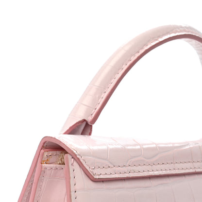 Jacquemus Calfskin Crocodile Embossed Le Chiquito Long Pale Pink 11 of 11